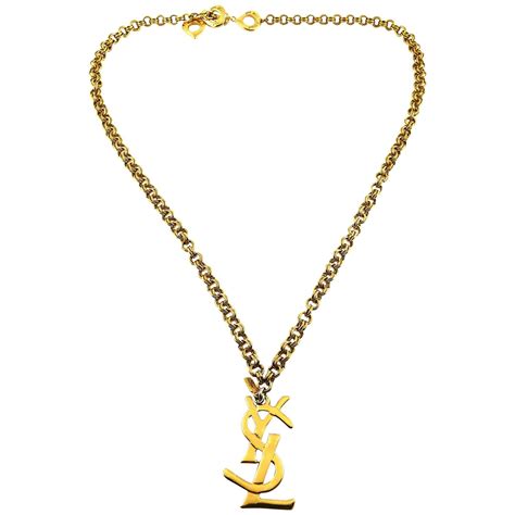 ysl chain lock necklace|ysl earrings and necklaces.